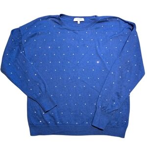 Blue Sweater with White Accents